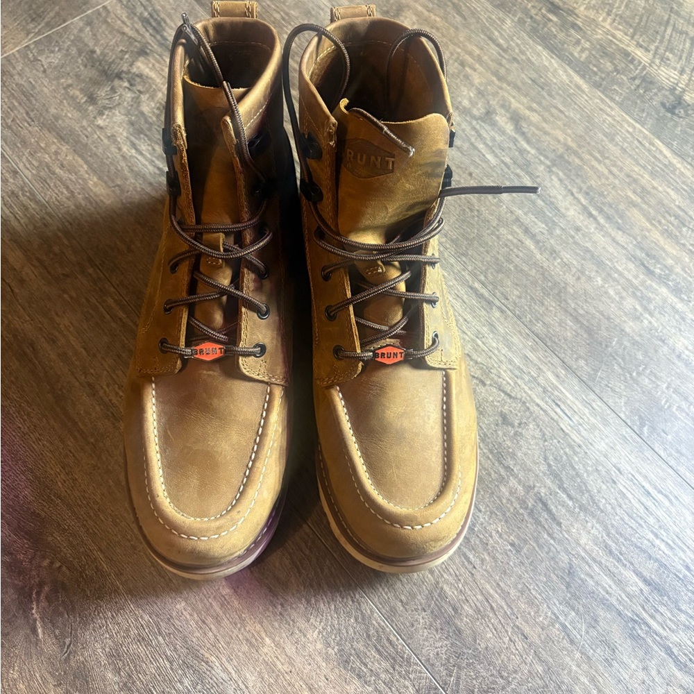 Brunt Men's Tan Leather Boots soft toe work boots